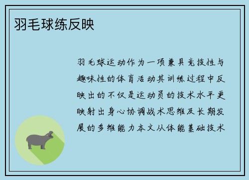 羽毛球练反映